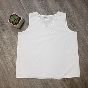 Vintage * Hiroko Crochet Collar Cami * Sz XL